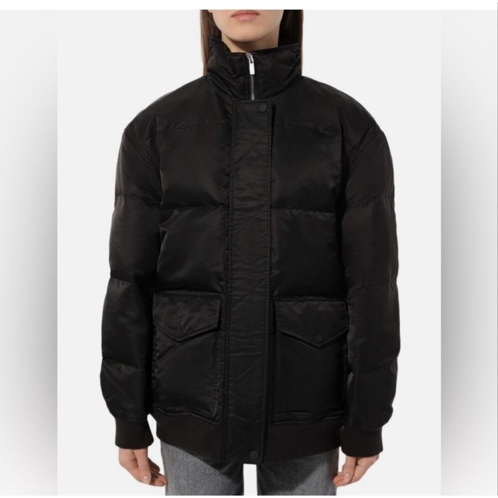 *THEORY*black nylon oversized puffer jacket - Picture 3 of 7